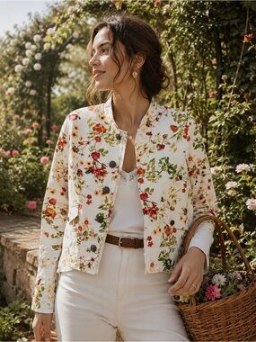 Disney Colleen Atwood Floral Cotton Jacket S